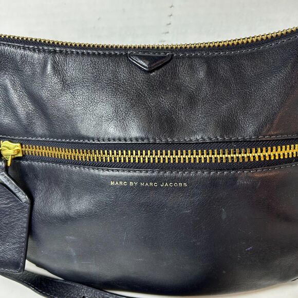 Marc By Marc Jacobs Globetrotter Midnight Navy Leather Shoulder Crossbody Bag - Picture 2 of 15